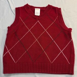 Gymboree - 18-24M - Red Argyle Sweater Vest
